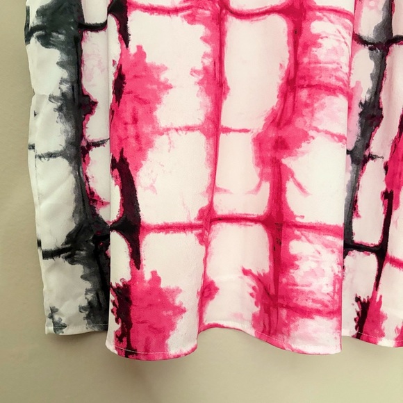 Calvin Klein White Spaghetti Strap Camisole with Pink & Black Tye Dye - Picture 5 of 9